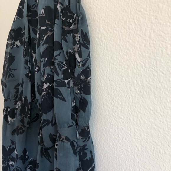 Banana Republic Floral Blue Neck Tie Dress - Picture 5 of 6